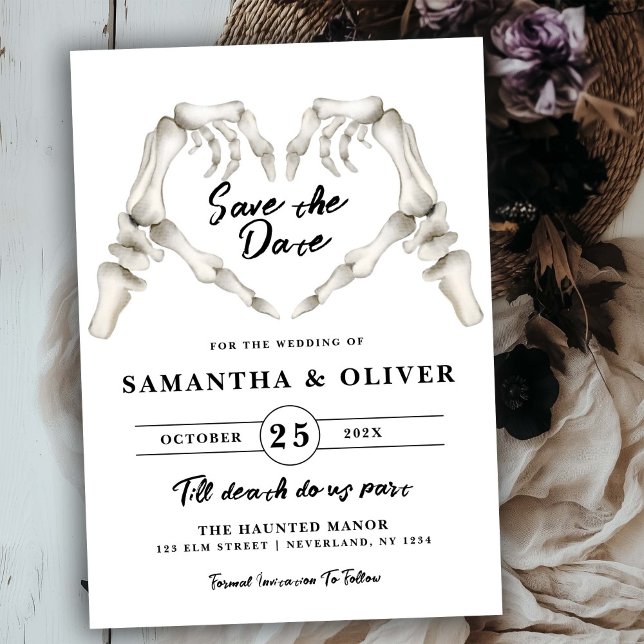 Gothic Wedding Save The Date Halloween Skeleton (Creator Uploaded)