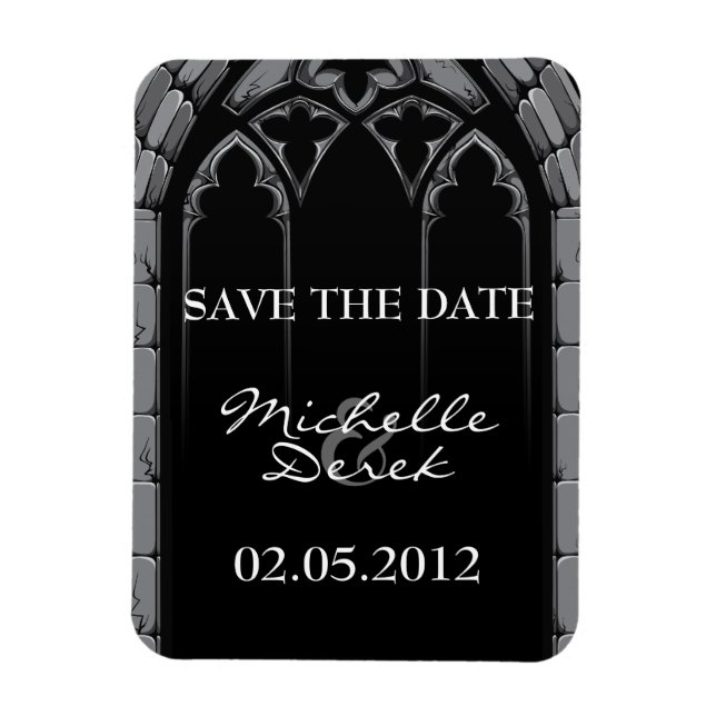 Gothic Wedding Save the Date Magnets (Vertical)