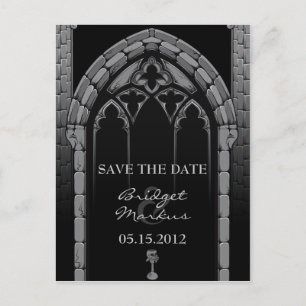 Gothic Wedding Save the Date Postcard