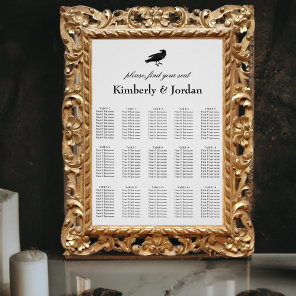 Gothic Wedding Seating Chart till death do us part