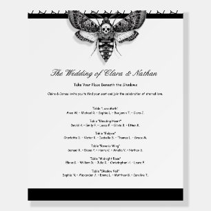 Gothic Wedding Seating Charts Elegant Black White Foam Board