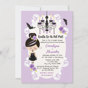 Gothic Wedding Shower Invites Vampire Bats