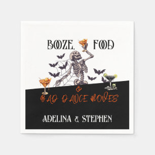 Gothic Wedding Skeleton Booze Food Bad Dance Moves Napkins