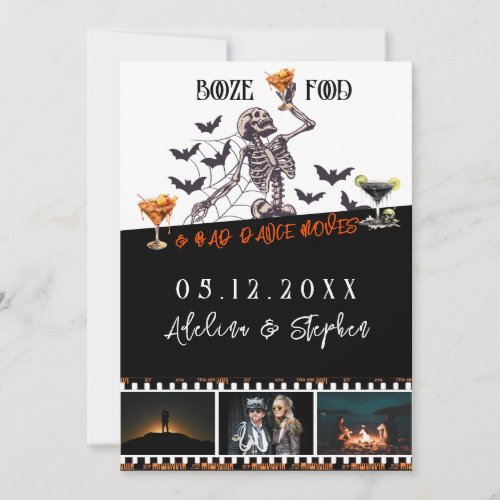 Gothic Wedding Skeleton Booze Food Bad Dance Moves Save The Date