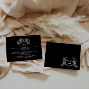 Gothic Wedding Skeleton Hands Wedding Details Enclosure Card