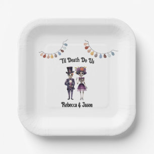 Gothic Wedding Skeletons Paper Plates