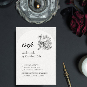 Gothic Wedding Skull Till Death do us Part RSVP Card