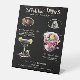 Gothic Wedding Whimsigoth Dog Signature Drink Sign