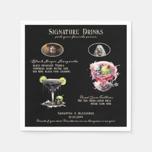 Gothic Wedding Whimsigoth Dog Signature Drinks Napkins