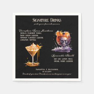 Gothic Wedding Whimsigoth Signature Drinks Napkins