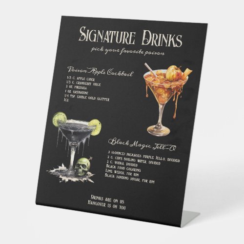 Gothic Wedding Whimsigoth Signature Drinks Sign