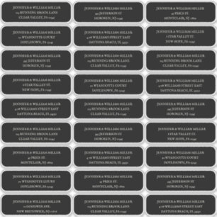 Gothic Wedding White on Black Guest Address Sticker