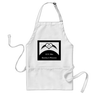 Gothic Wedding Winged Heart Custom Monogrammed Adult Apron