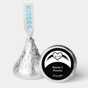 Gothic Wedding Winged Heart Custom Monogrammed Hershey®'s Kisses®