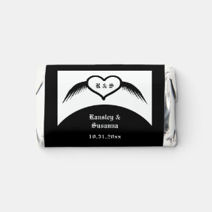 Gothic Wedding Winged Heart Custom Monogrammed Hershey's Miniatures