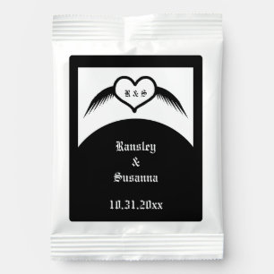 Gothic Wedding Winged Heart Custom Monogrammed Margarita Drink Mix