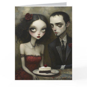 Gothic weird couple goth Anniversary Greeting Card