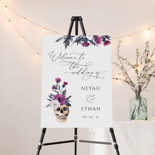 Gothic Welcome Sign Dark Wedding Halloween N100 (In Situ (Stand))