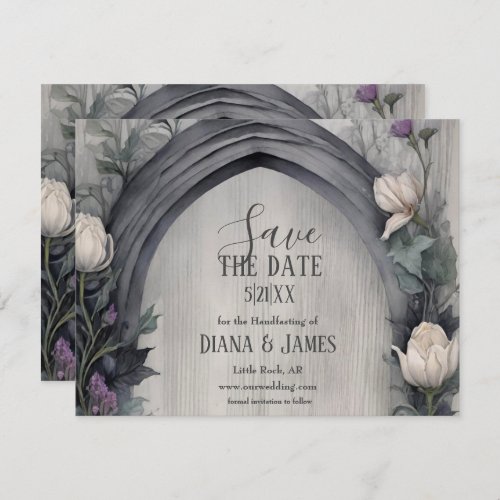 Gothic White Floral Arch Pagan Handfasting Save The Date