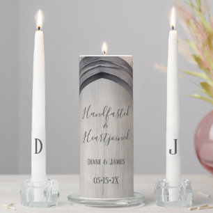 Gothic White Floral Arch Pagan Handfasting Unity Candle Set