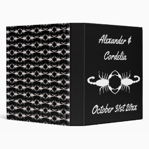 Gothic White Wedding Scorpions Custom 3 Ring Binder