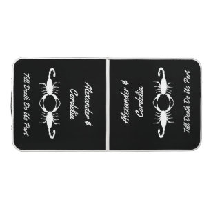 Gothic White Wedding Scorpions Custom Beer Pong Table