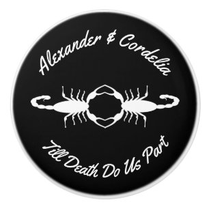 Gothic White Wedding Scorpions Custom Ceramic Knob