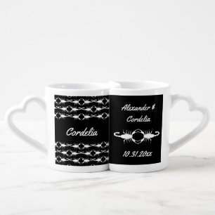 Gothic White Wedding Scorpions Custom Coffee Mug Set