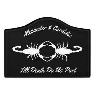 Gothic White Wedding Scorpions Custom Door Sign