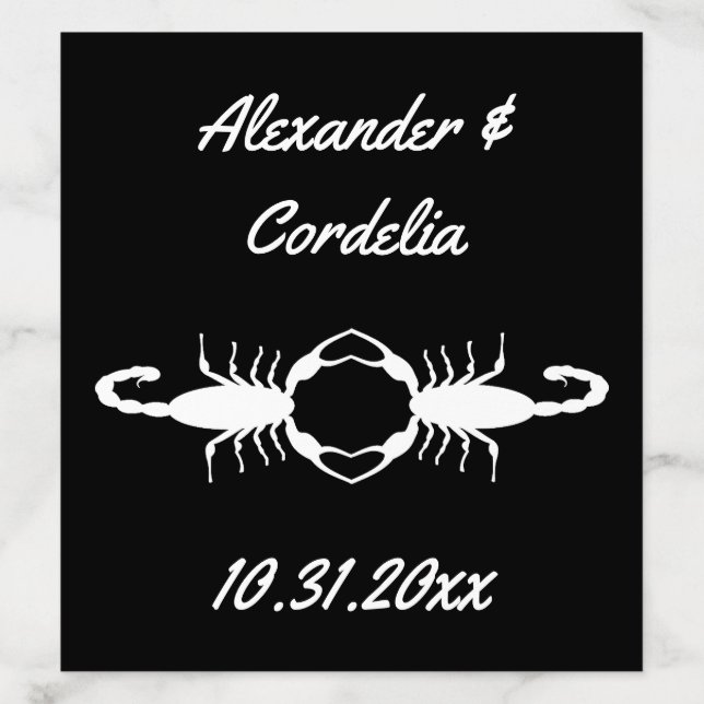 Gothic White Wedding Scorpions Custom Envelope Liner (Design)