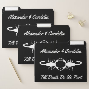 Gothic White Wedding Scorpions Custom File Folder