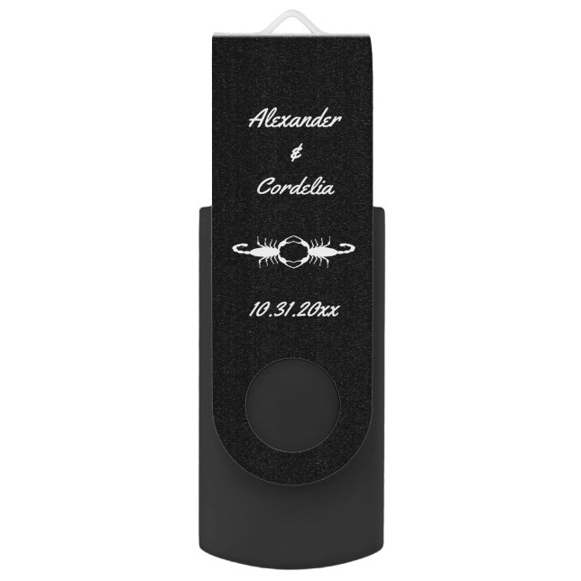 Gothic White Wedding Scorpions Custom Flash Drive (Front Vertical)