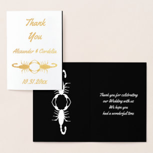Gothic White Wedding Scorpions Custom Foil Card