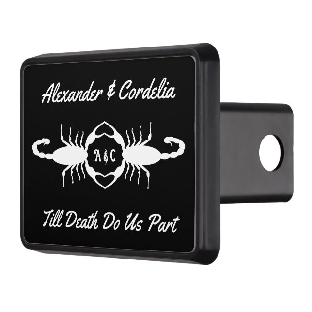 Gothic White Wedding Scorpions Custom Hitch Cover (Left)