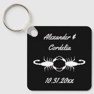 Gothic White Wedding Scorpions Custom Keychain