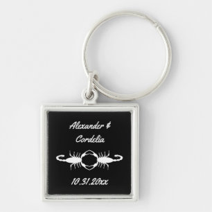 Gothic White Wedding Scorpions Custom Keychain