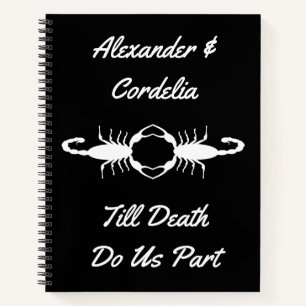 Gothic White Wedding Scorpions Custom Notebook