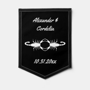 Gothic White Wedding Scorpions Custom Pennant