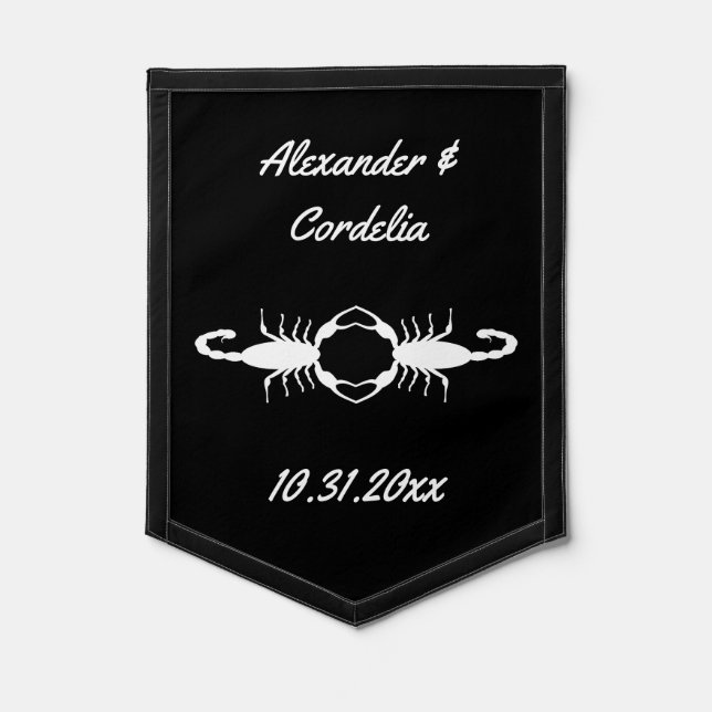 Gothic White Wedding Scorpions Custom Pennant (Front)