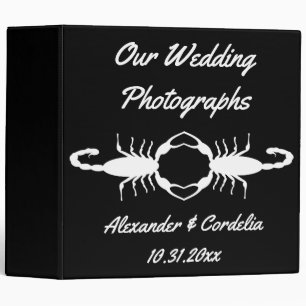 Gothic White Wedding Scorpions Custom Photo Album 3 Ring Binder
