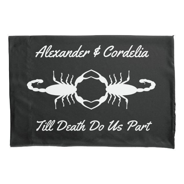 Gothic White Wedding Scorpions Custom Pillow Case (Front)