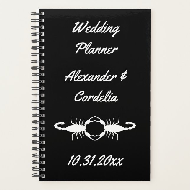 Gothic White Wedding Scorpions Custom Planner