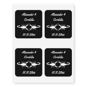 Gothic White Wedding Scorpions Custom Temporary Tattoos