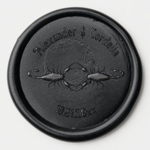 Gothic White Wedding Scorpions Custom Wax Seal Sticker