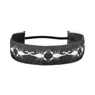 Gothic White Wedding Scorpions Patterned Athletic Headband