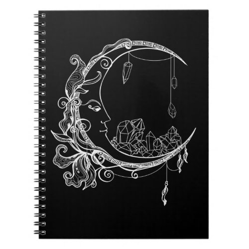 Gothic Wicca Crescent Goth Moon Notebook