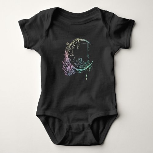 Gothic Wicca Crescent Pastel Goth Moon Baby Bodysuit