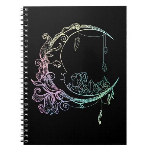 Gothic Wicca Crescent Pastel Goth Moon Notebook