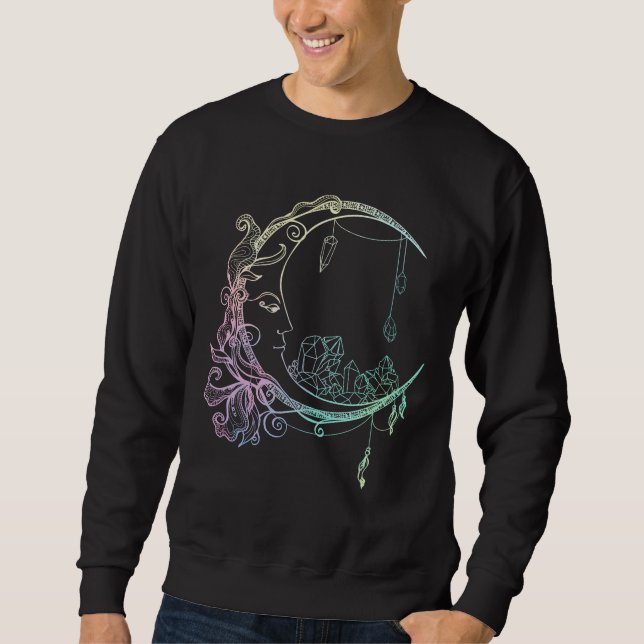 Gothic Wicca Crescent Pastel Goth Moon Sweatshirt (Front)