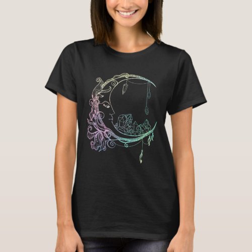 Gothic Wicca Crescent Pastel Goth Moon T_Shirt